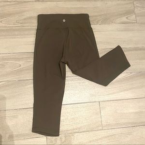 Army green lululemon leggings size 4.
